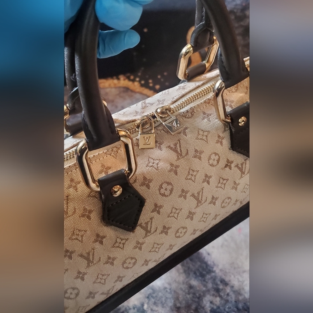 Louis Vuitton Alma Brown Mini Lin Monogram Handbag - Picture 13 of 17